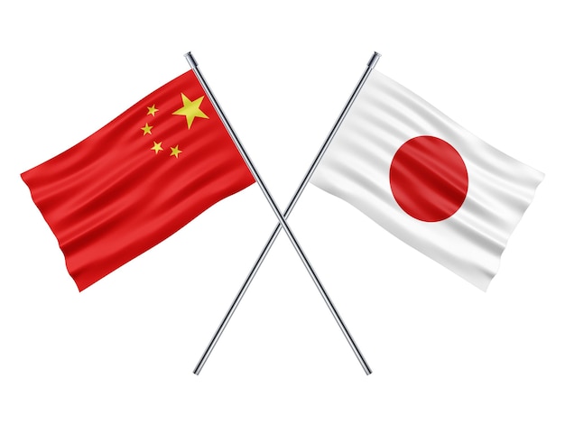 Una bandera china con la bandera de japón.