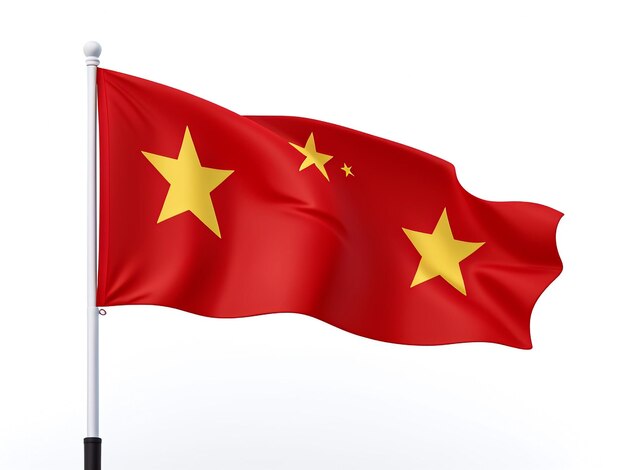 Foto la bandera de china soplando en el viento pekín textura de fondo ilustración de onda de renderización en 3d