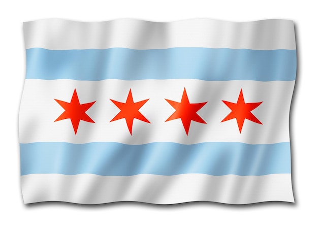 Bandera de la ciudad de Chicago Illinois EE.UU.