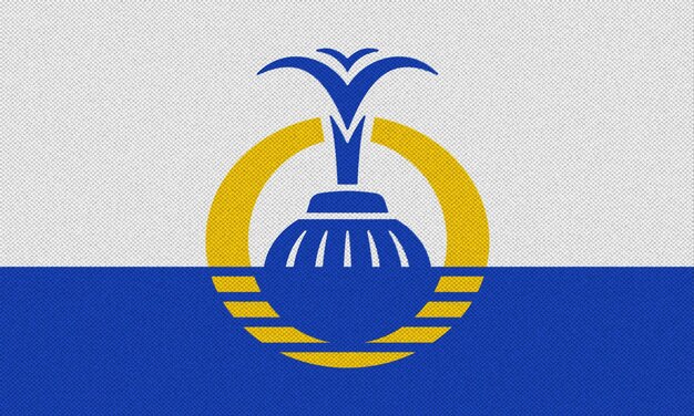 Bandera de la ciudad de Orlando, Florida, Estados Unidos sobre un fondo de textura de tela Collaje conceptual