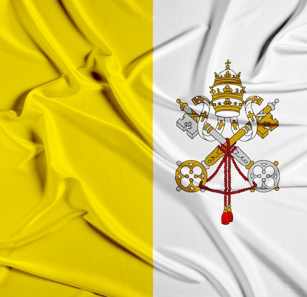 Bandera de la Ciudad del Vaticano Redondo cuadrado rectangular Listo iconos aislados emblemas insignia Fondo gris