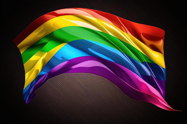 una bandera de color arcoiris que está abierta al estilo de alto detalle