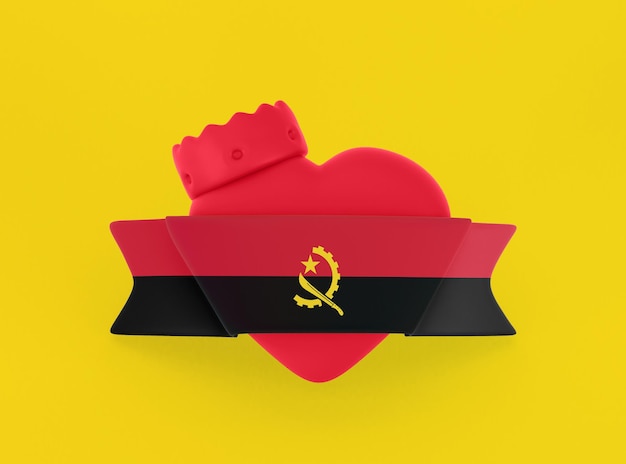 Bandera del corazón de Angola