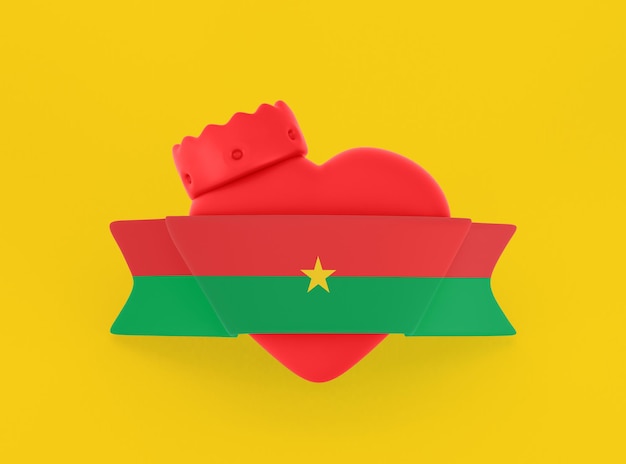 Bandera del corazón de Burkina Faso