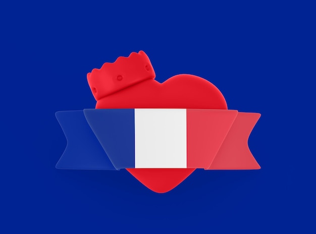 Bandera del corazón de Francia