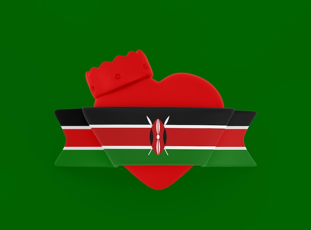 Bandera del corazón de Kenia