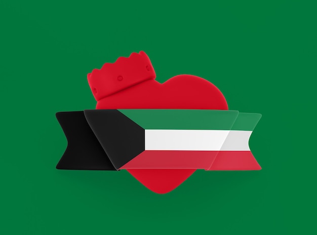 Bandera del corazón de Kuwait