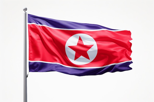 Foto la bandera de corea del norte aislada en el ai blanco