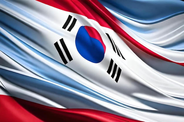 bandera corea del sur, corazón, bandera