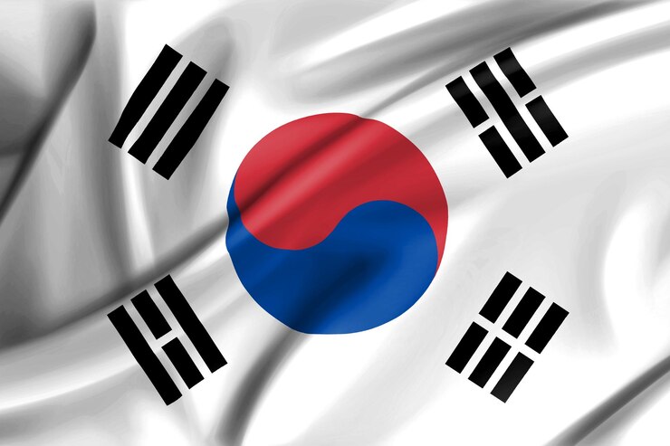 Bandera de Corea del Sur modelo en 3D