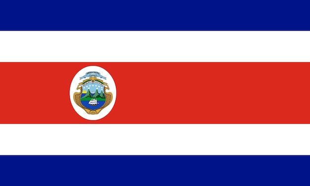 Bandera de Costa Rica Fondo Ilustración Textura Bandera plana