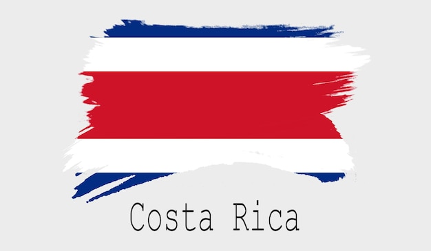 Bandera de Costa Rica sobre fondo blanco.