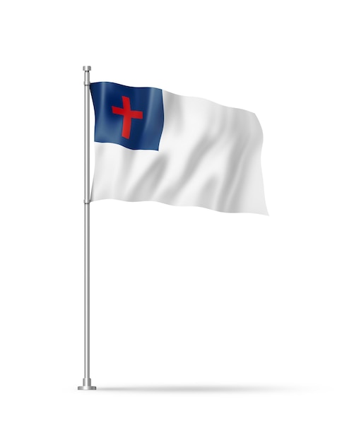 Bandera cristiana aislado en blanco