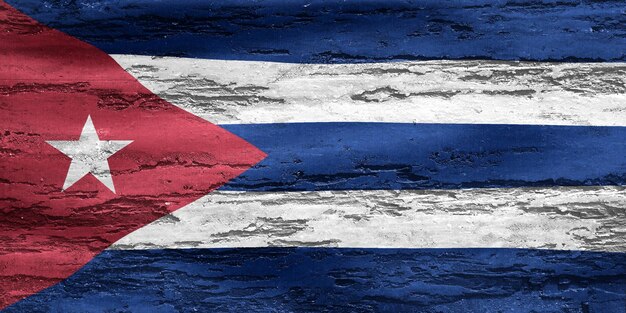 Bandera de Cuba bandera de tela ondeando realista