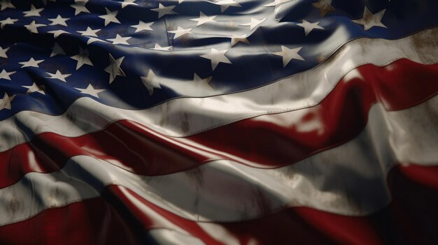 Foto bandera del día de la independencia de los estados unidos en fondo blanco