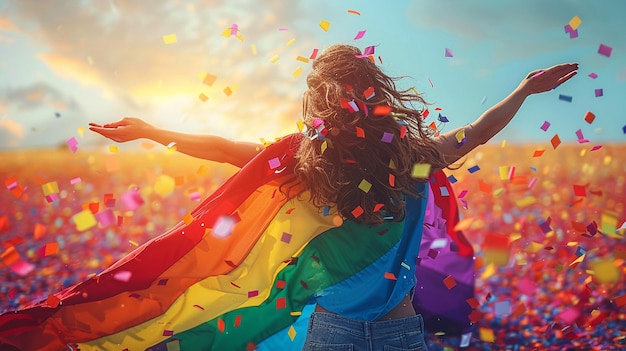 La bandera del día del orgullo LGBT