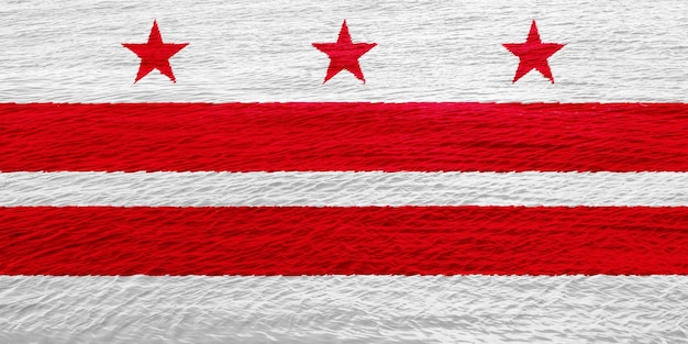 Bandera del Distrito de Columbia EE.UU. en un fondo texturizado Concept collage
