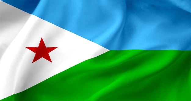 Bandera de Djibouti Primer plano de la bandera de Djibouti La bandera está grabada en relieve