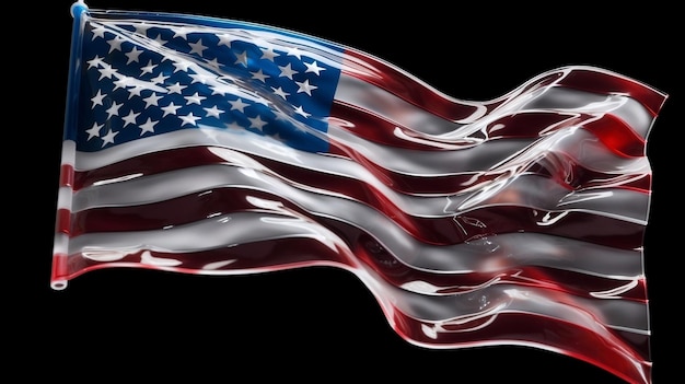 Bandera de EE. UU. Signo del día de la independencia con valentía valor fuerza veteranos héroes de guerra salvan el mundo