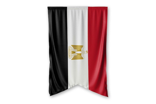 la bandera de egipto cuelga en una imagen de fondo de pared blanca