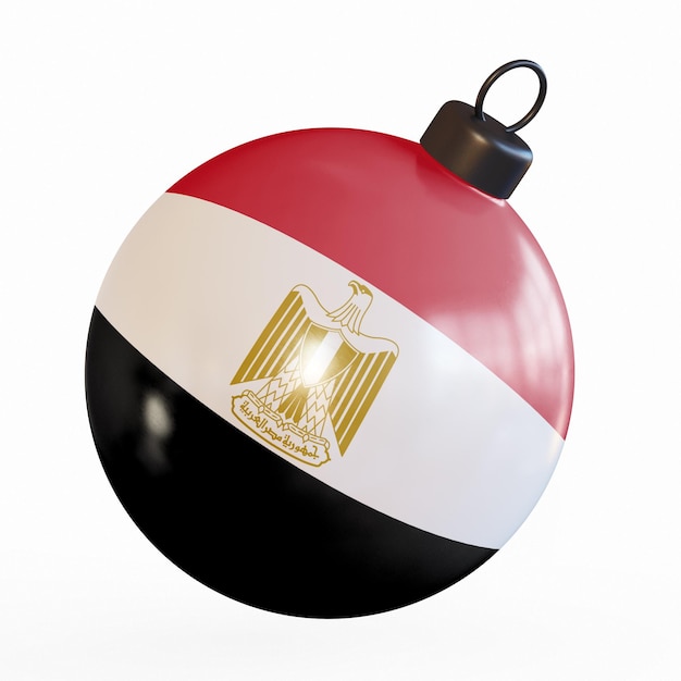 bandera de egipto en la pelota de Navidad