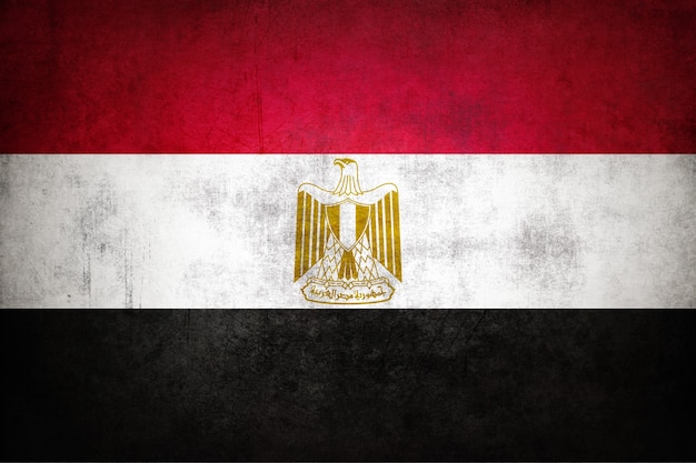 Foto bandera de egipto con textura grunge.