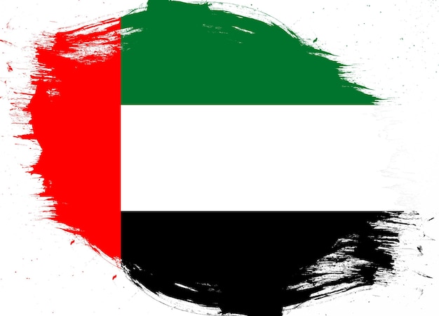 Bandera de emiratos árabes unidos sobre fondo de pincel grunge angustiado