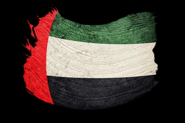 Bandera de los Emiratos Árabes Unidos. Trazo de pincel de los Emiratos Árabes Unidos.