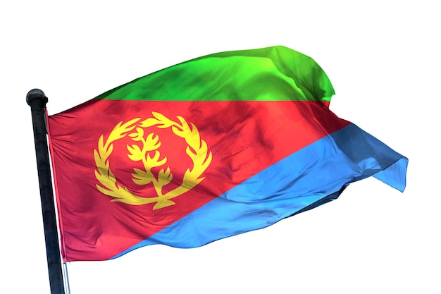 bandera de eritrea en una imagen de fondo blanco