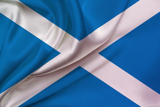 Bandera de Escocia 3d ilustración de la bandera de Escocia ondeando