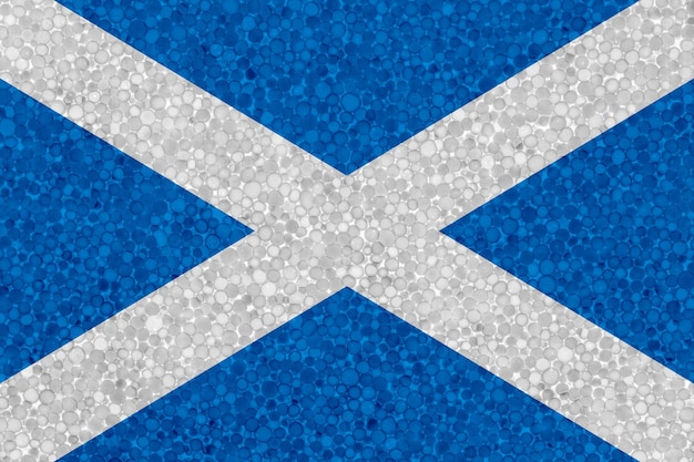 Bandera de Escocia en textura de espuma de poliestireno