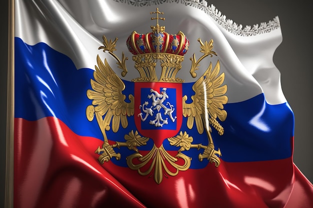 Una bandera con el escudo de armas de la república checa.