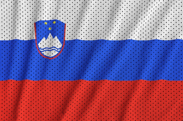 Bandera de Eslovenia impresa en una tela de malla de poliéster deportiva de nylon