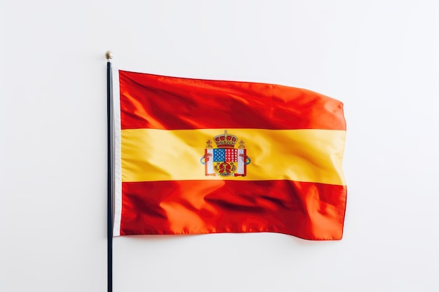 Bandera de España para el día de la independencia de fondo blanco