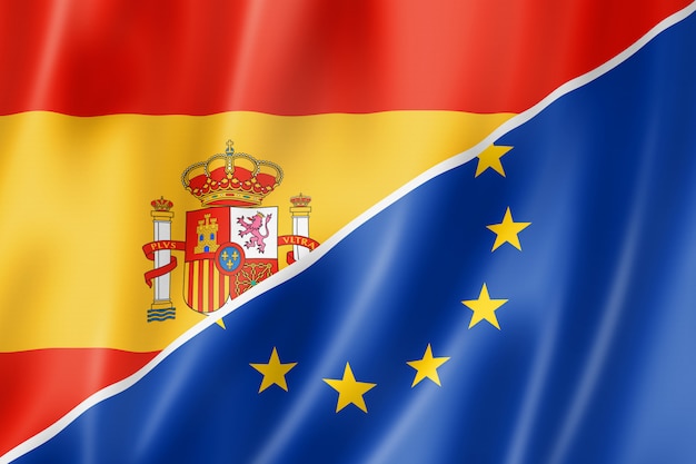 Bandera de españa y europa