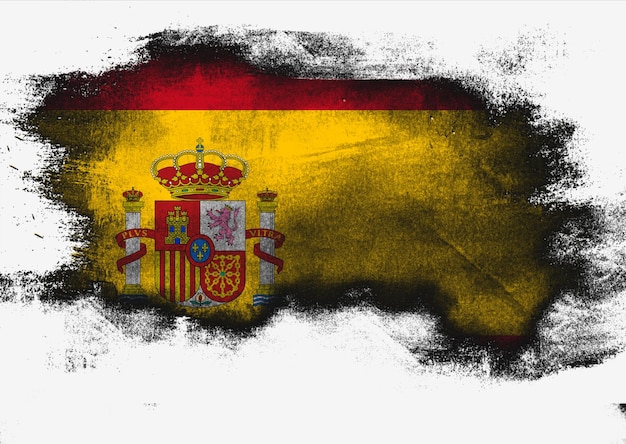 Foto bandera de españa pintada a pincel