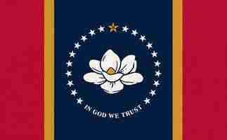 Foto bandera del estado estadounidense de mississippi símbolo del estado americano de mississippi