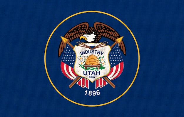 Bandera del estado estadounidense de Utah Textura de la tela