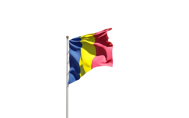 Bandera del estado nacional de Rumania en blanco