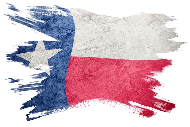 Bandera del estado de Texas grunge. Trazo de pincel de la bandera de Texas.