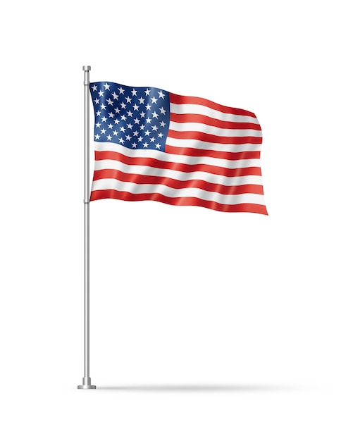 Bandera de Estados Unidos aislada en blanco