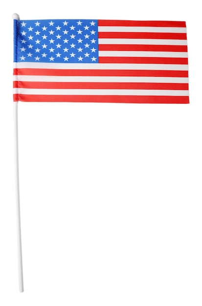 Foto bandera de estados unidos aislado en blanco