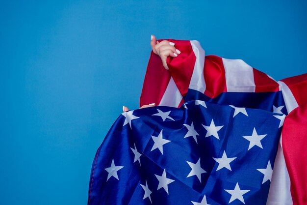 bandera de los estados unidos de américa concepto de celebración del día de la independencia del 4 de julio y aprendizaje del idioma inglés