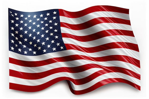 Bandera de Estados Unidos en blanco Feliz Día del Trabajo Generativo Ai