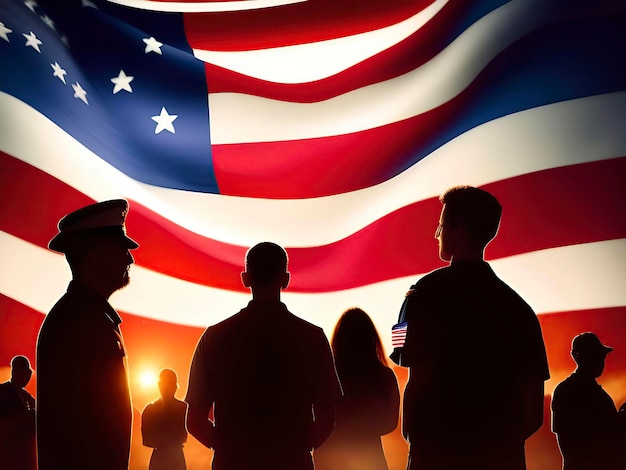 Bandera de estados unidos emocional y patriótica