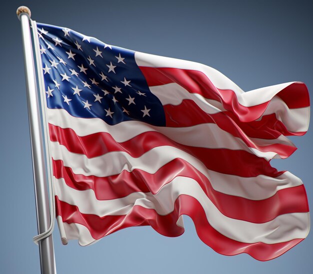 bandera de los Estados Unidos ondeando en el viento generativo ai