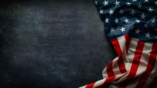 Bandera de los Estados Unidos sobre fondo negro