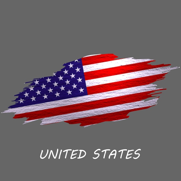 Bandera de estilo grunge de Estados Unidos Fondo de trazo de pincel