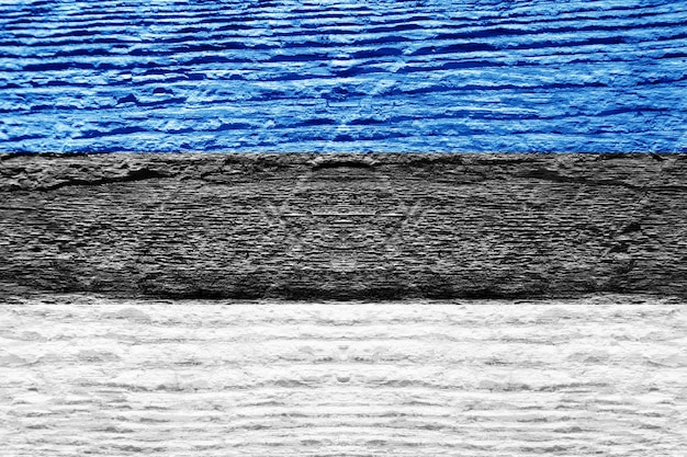 Bandera de estonia con textura de madera