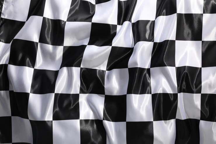 Foto bandera de finalización a cuadros como vista superior de fondo